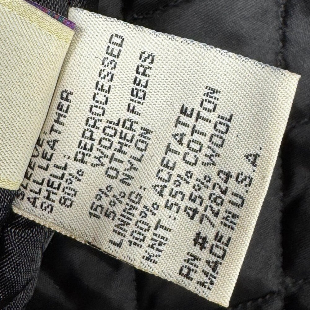 Vintage 90s Baseball Jacket Wool Leather Varsity Bomber Collegiate Quilt Lined - Picture 6 of 10